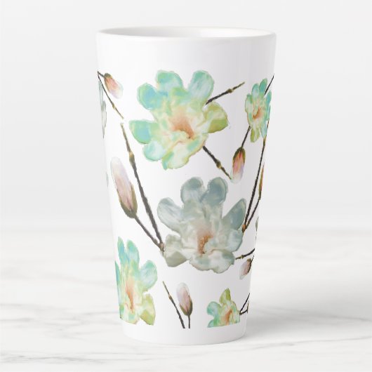 Magnolia Muster Latte Tasse (Vorderseite)