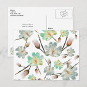 Magnolia-Muster-leere Postkarte (Vorne/Hinten)