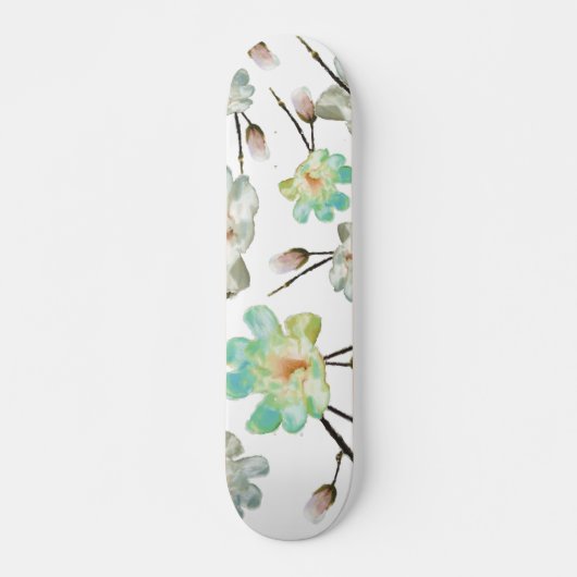 Magnolia Muster Skateboard Deck (Vorne)