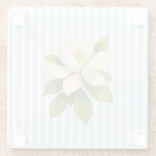 Magnolia Painting Nautical Stripe  Glasuntersetzer (Rückseite)