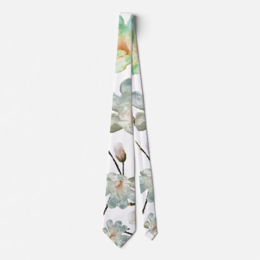 Magnolia Pattern Tie Krawatte (Vorderseite)