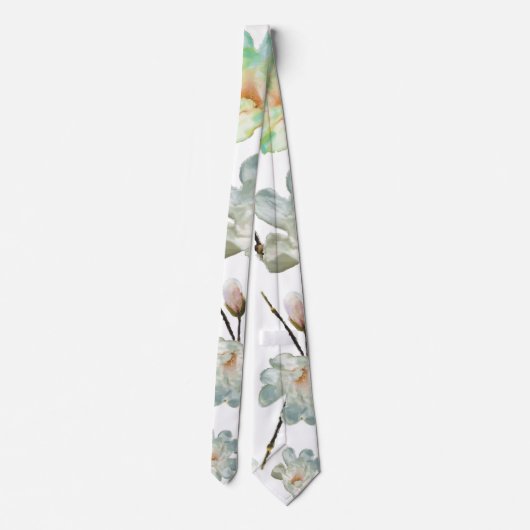 Magnolia Pattern Tie Krawatte (Rückseite)