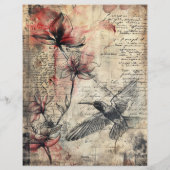 Magnolia Pflanze Altes Manuskript Briefbogen (Rückseite)