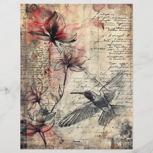 Magnolia Pflanze Altes Manuskript Briefbogen (Rückseite)