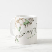 Magnolia "Phantastisch Grace" Wasserfarbe Kaffeetasse (Vorderseite Links)