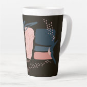 Magnolia Pink Bloom Minimal Abstrakt Milchtasse (Rechte Ecke)