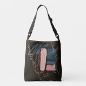 Magnolia Pink Bloom Minimal Abstrakt Tragetaschen Mit Langen Trägern (Rückseite)