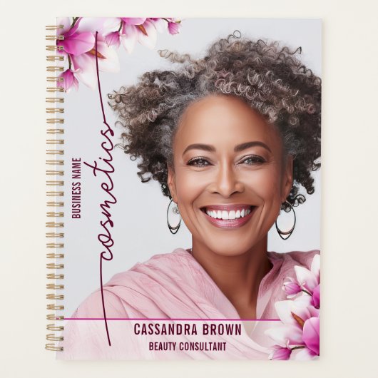 Magnolia Pink Floral Business Planer (Vorderseite)