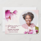 Magnolia Pink Florale Gedenkstätte Dankeschön Kart Dankeskarte (Vorderseite)