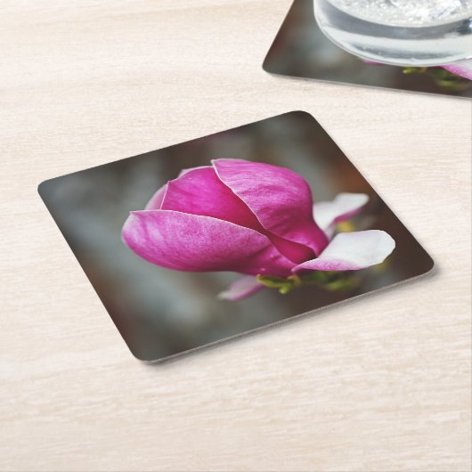 Magnolia Pink Full Bloom Rechteckiger Pappuntersetzer (angewinkelt)