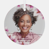 Magnolia Pink-Gedenkstätte Ornament Aus Glas (Rückseite)