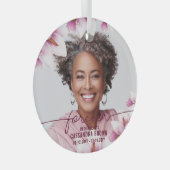 Magnolia Pink-Gedenkstätte Ornament Aus Glas (Vorderseite Rechts)