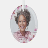 Magnolia Pink-Gedenkstätte Ornament Aus Glas (Vorderseite links)