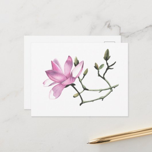 Magnolia Postkarte (Vorderseite/Rückseite Beispiel)