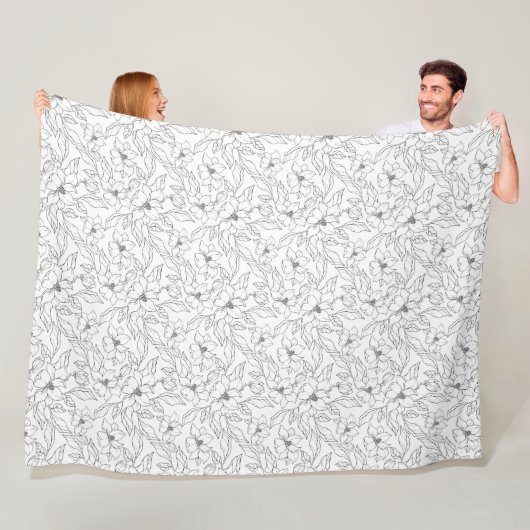 Magnolia-print fleece blanket (Beispiel)