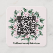 Magnolia QR Code mit Hochzeitswebsite Begleitkarte (Vorderseite)