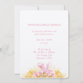 Magnolia Rahmen unsere Tochter ist Leinen Geschlos Einladung (Rückseite)