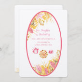 Magnolia Rahmen unsere Tochter ist Leinen Geschlos Einladung (Vorne/Hinten)