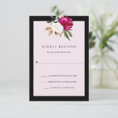 Magnolia | Reaktion auf Hochzeiten rot RSVP Karte (Stehend Vorderseite)