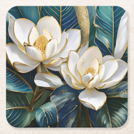 Magnolia Rechteckiger Pappuntersetzer