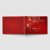 Magnolia Red Gold Weihnachtsfeier Gästebuch (Voll)