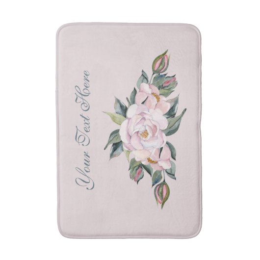 Magnolia Rosa Blume Badematte (Vorderseite Vertikal)