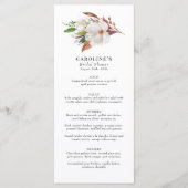 Magnolia Rosa Cotton Brautparty Menükarte (Vorderseite)