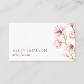 Magnolia | Rosa und Minimalistische Blüten Visitenkarte (Vorderseite)