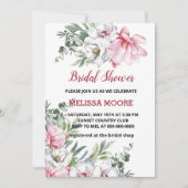 Magnolia Rosa Weiße Blume Brautparty Einladung (Vorderseite)