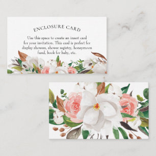 Magnolia Rose Cotton Enclosure Card Visitenkarte