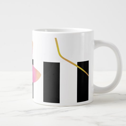 Magnolia Rosé Modernes Blumendesign Jumbo-Tasse (Rechts)