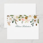 Magnolia Rose Personalisiertes Grün Mitteilungskarte (Vorne/Hinten)