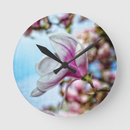 Magnolia Runde Wanduhr (Vorderseite)