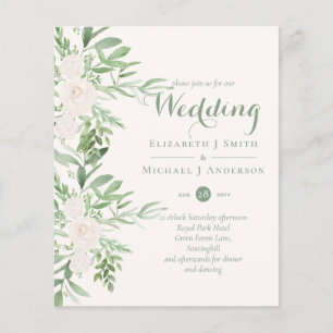 Magnolia Sage Green Floral Wedding lädt das Budget