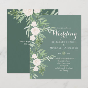 Magnolia Sage Green Floral Wedding lädt das Budget