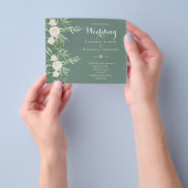 Magnolia Sage Green Floral Wedding lädt das Budget Flyer (Gruppe)
