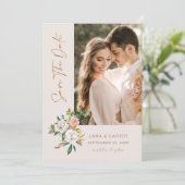 Magnolia Save the Date Hochzeitsankündigung L201 (Stehend Vorderseite)