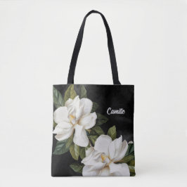 Magnolia Schwarz und Weiß Personalisiert Tasche