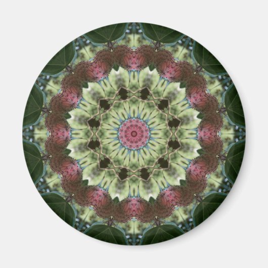 Magnolia Seed Pod Mandala Magnet (Vorne)