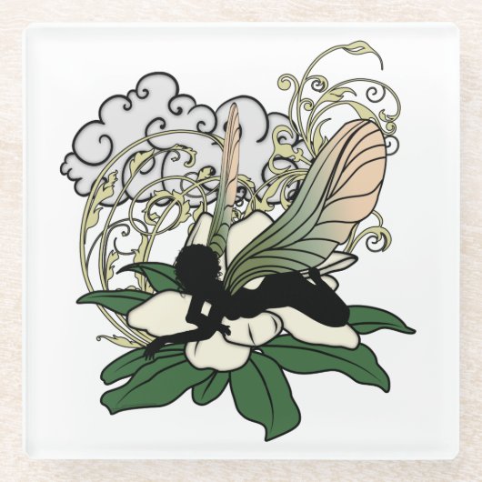 Magnolia Shadow Fairy Glasuntersetzer (Vorderseite)