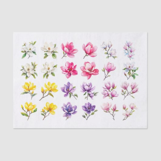 Magnolia-Sortiment Dekoupage Seidenpapier (Vorderseite)