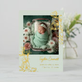 Magnolia Spring Baby Birth Foil Announcement Folieneinladung (Stehend vorne)