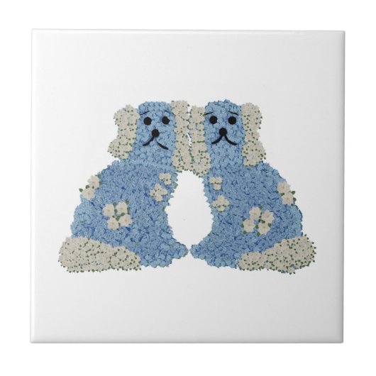 Magnolia Staffordshire Dogs Ginger Jars Art Fliese (Vorderseite)