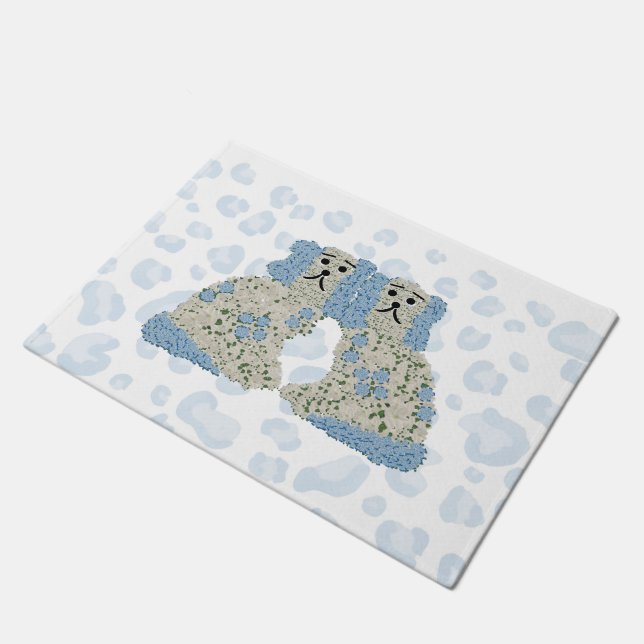 Magnolia Staffordshire Dogs Ginger Jars Fußmatte (Schrägansicht)