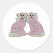 Magnolia Staffordshire Hunde Rose Runder Aufkleber (Vorderseite)