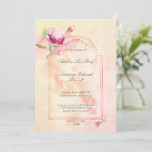 Magnolia Sunset Peach Watercolor Einladung (Stehend Vorderseite)