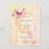 Magnolia Sunset Peach Watercolor Einladung (Vorne/Hinten)