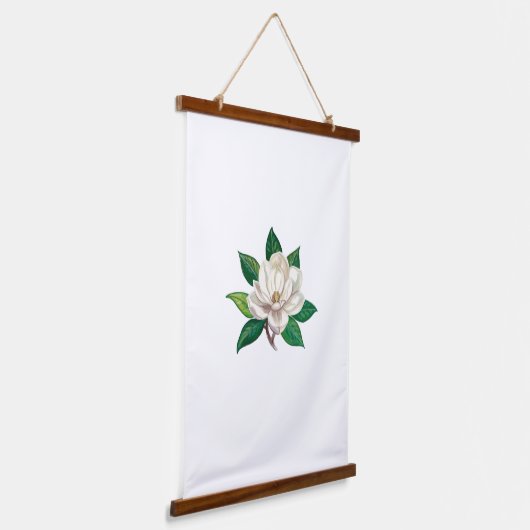 Magnolia Tapestry Wandteppich Mit Holzrahmen (Gewinkelt)