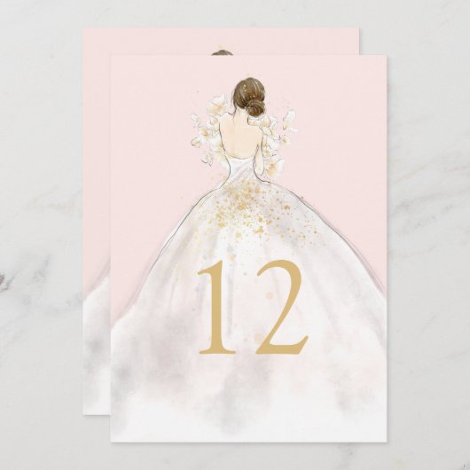 Magnolia-Tischnummer Einladung (Vorne/Hinten)