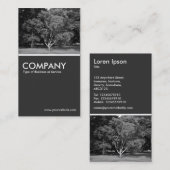 Magnolia Tree BW - 80pc Gray Visitenkarte (Vorne/Hinten)